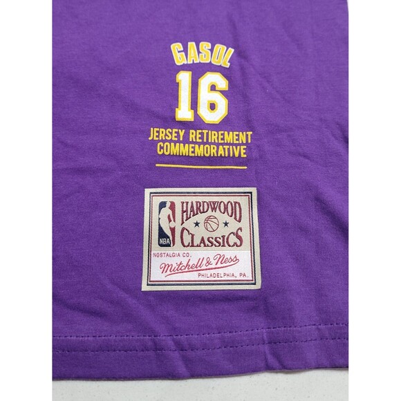 Pau Gasol LA Lakers Mitchell & Ness NBA Career Stats Champion Purple Small NWT - Picture 6 of 11